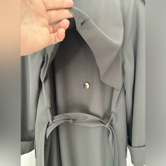 Vintage 1990’s Olive Green Wool Gaberdine Trench , Belted, Doublebreasted. S = M - Picture 3 of 16
